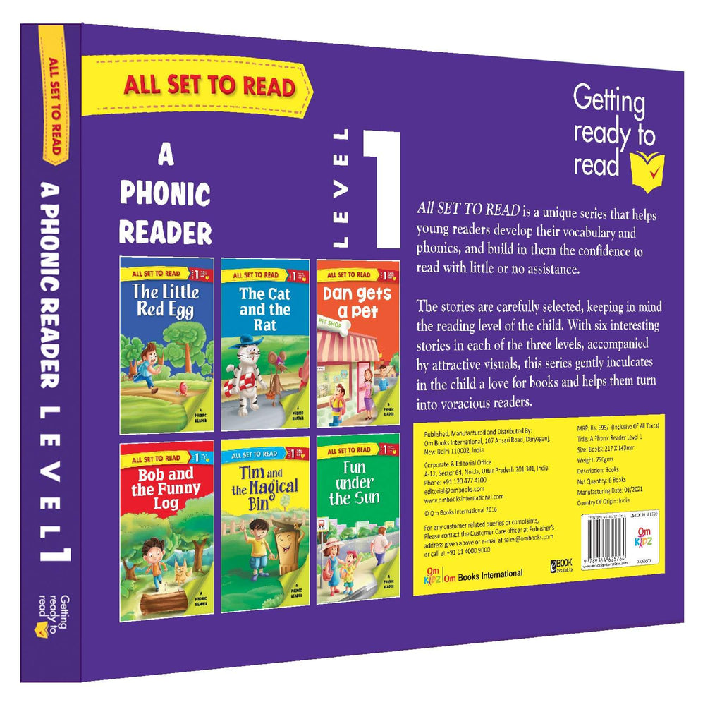 A Phonic Reader-Level 1- PHONICS READERS- 6 books in a Box - FirstToyz™ - firsttoyz.com - FirstToyz™ - Indian toys