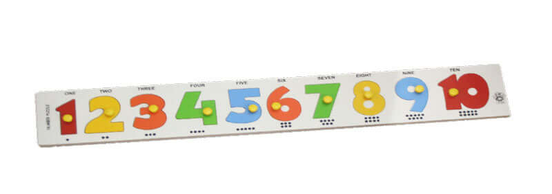 Number Strip Puzzle (1-10) with Knobs - Firsttoyz™ - firsttoyz.com - Firsttoyz™ - Indian toys