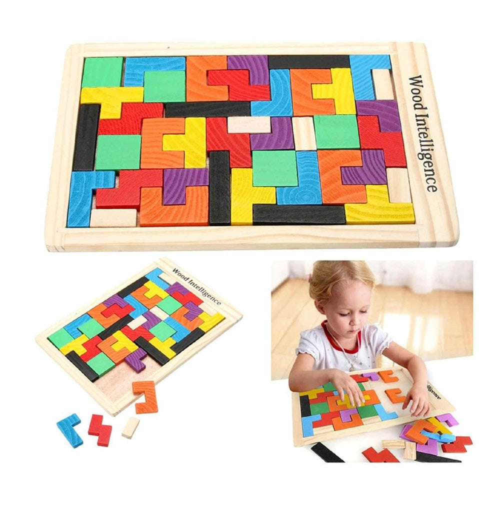 Wooden Tetris Puzzle - Firsttoyz™ - firsttoyz.com - Firsttoyz™ - Indian toys