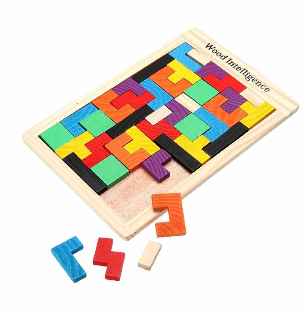 Wooden Tetris Puzzle - Firsttoyz™ - firsttoyz.com - Firsttoyz™ - Indian toys