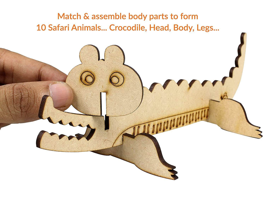 ButterflyEduFields 3D Animals Puzzles for Kids 10 Wildlife Wooden DIY Animals Toys - Firsttoyz™ - firsttoyz.com - Firsttoyz™ - Indian toys