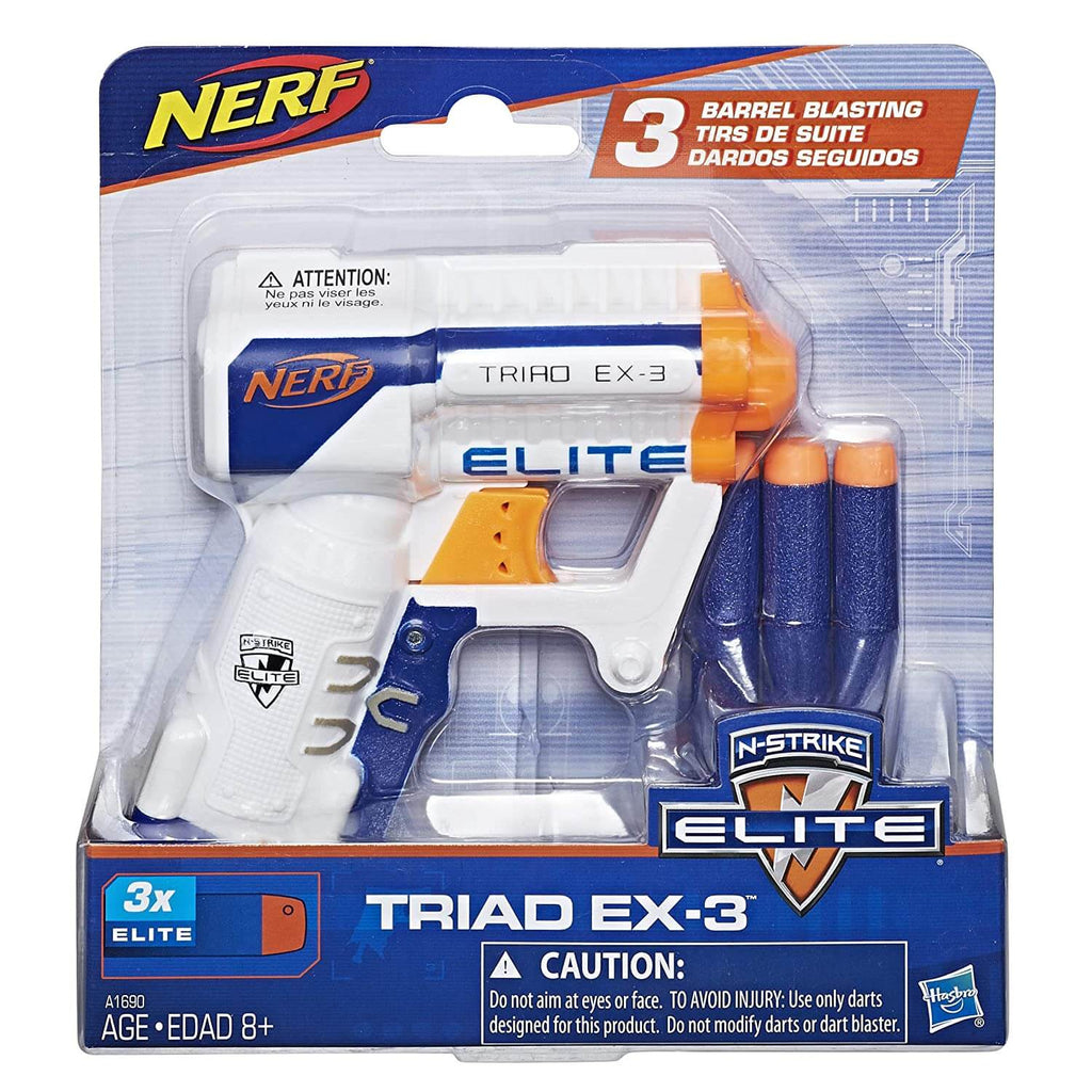 Nerf Elite Triad Ex-3 Blaster - FirstToyz™ - firsttoyz.com - FirstToyz™ - Indian toys