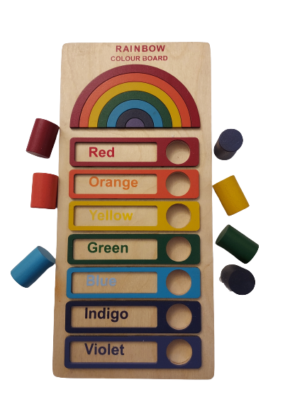Wooden Rainbow Colour board For Colors Matching and Sorting for Toddlers - FirstToyz® - Indian online toys store