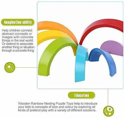 Wooden rainbow stacker 7 piece - FirstToyz® - firsttoyz.com - FirstToyz® - Indian toys